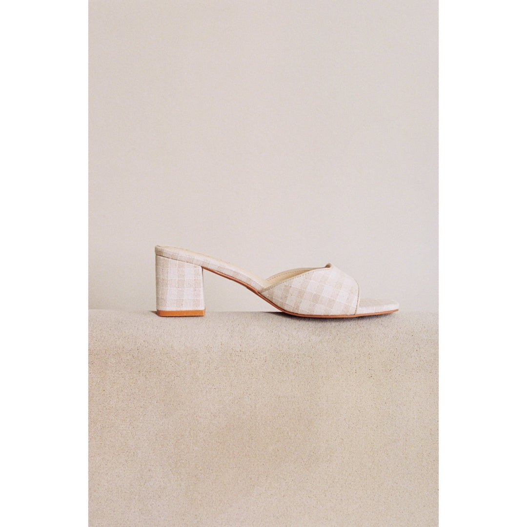 Birdie heeled sandal Natural Check | Matisse Footwear