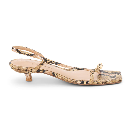 Fernando heeled sandal Tan Multi Snake | Matisse Footwear