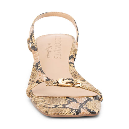 Fernando heeled sandal Tan Multi Snake | Matisse Footwear