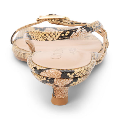 Fernando heeled sandal Tan Multi Snake | Matisse Footwear