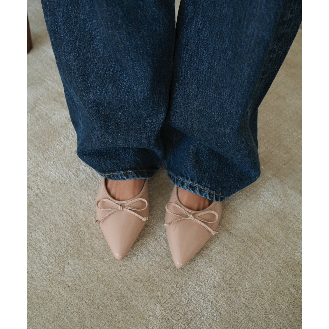 Reggie flat mule Nude Patent | Matisse Footwear