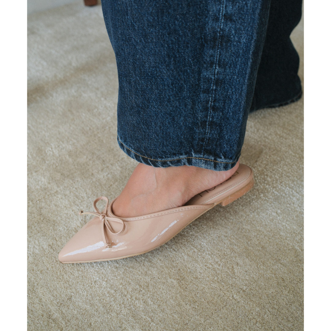 Reggie flat mule Nude Patent | Matisse Footwear