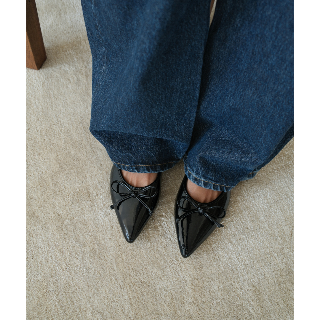 Reggie flat mule Black Patent | Matisse Footwear