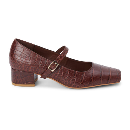 Mirabelle mary jane heel Coffee Croc Print | Matisse Footwear
