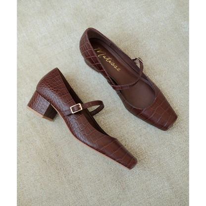 Mirabelle mary jane heel Coffee Croc Print | Matisse Footwear