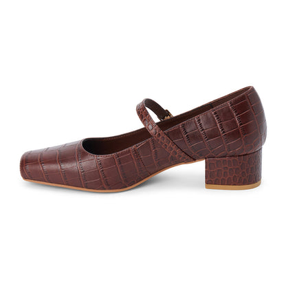 Mirabelle mary jane heel Coffee Croc Print | Matisse Footwear