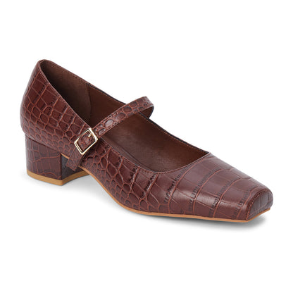 Mirabelle mary jane heel Coffee Croc Print | Matisse Footwear