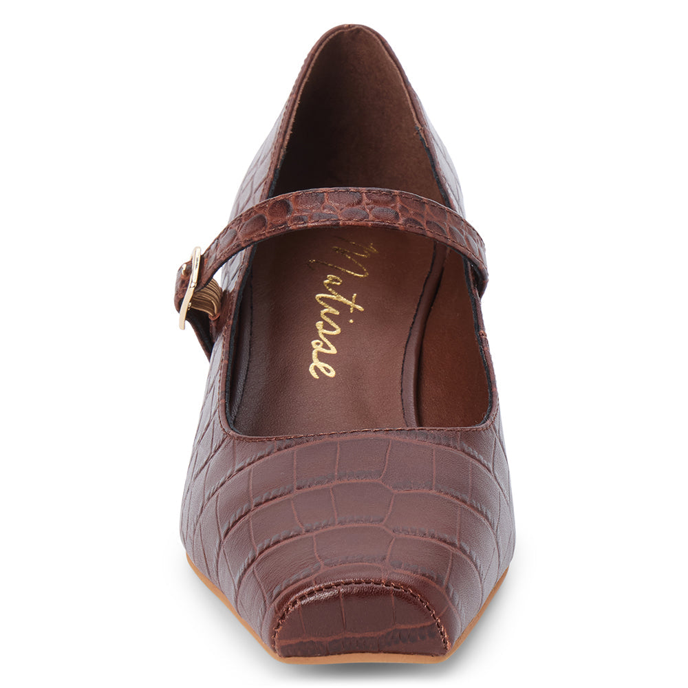 Mirabelle mary jane heel Coffee Croc Print | Matisse Footwear
