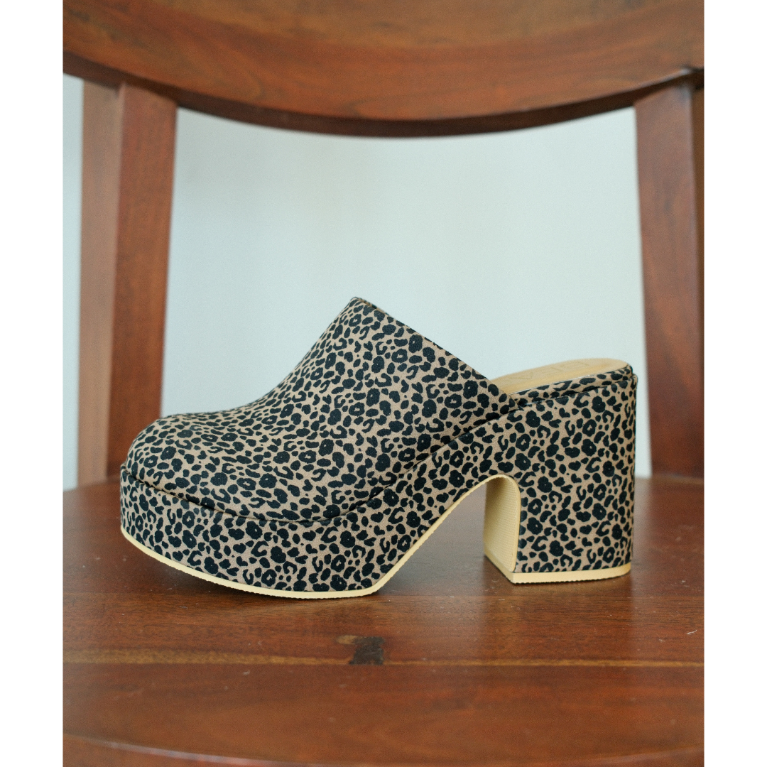 Jayde platform mule Tan Leopard | Matisse Footwear